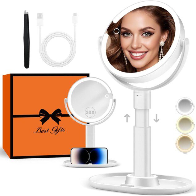  Miroir de maquillage éclairé 30X : l'accessoire indispensable pour les femmes en quête de perfection dans leur salle de bain 