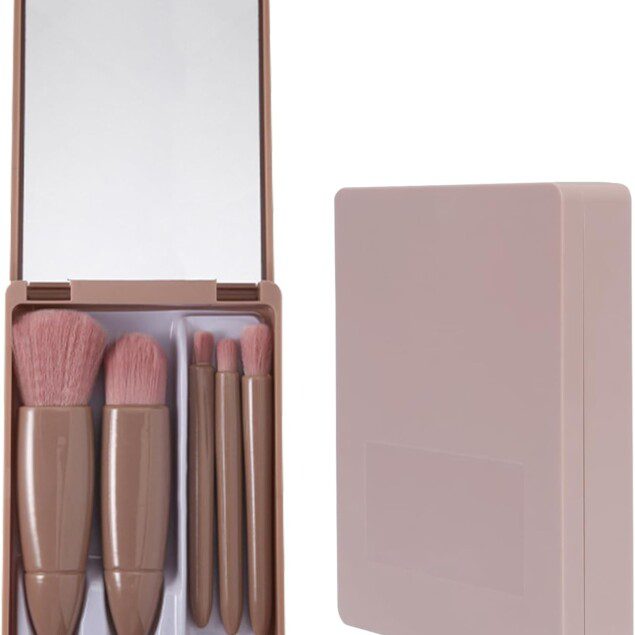 Mini pinceaux de maquillage de voyage : l'outil essentiel pour les passionnées de beauté Découvrez notre lot de 5 pinceaux portables avec étui et miroir, parfaits pour un maquillage impeccable, où que vous soyez !