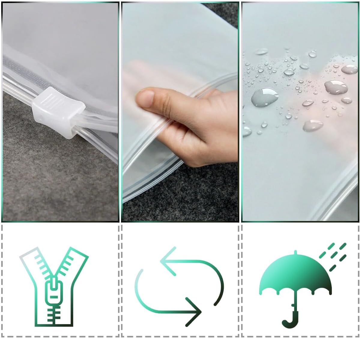 30 pièces pochette voyage : sachets plastiques zip étanches pour un rangement optimal de vos vêtements et accessoires – Image 3