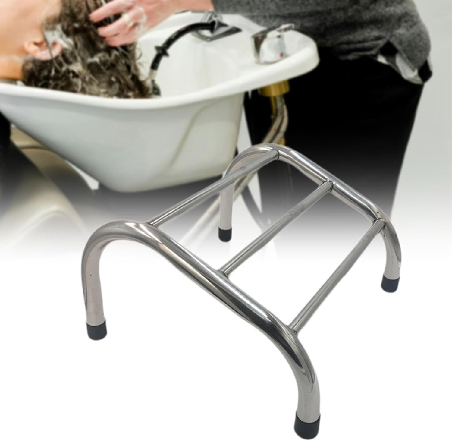 Repose-pieds en acier inoxydable pour barbiers : confort et élégance dans votre salon de coiffure – Image 2