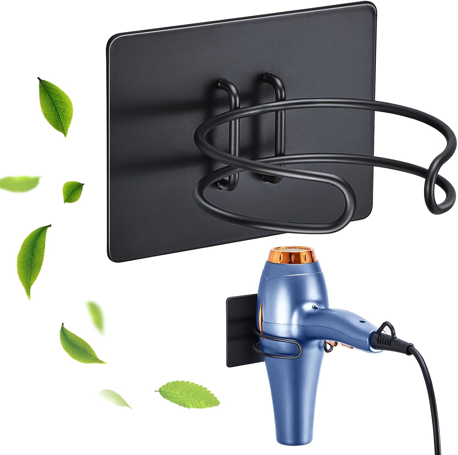 Support sèche cheveux mural noir : solution élégante et pratique pour salle de bain et hôtel