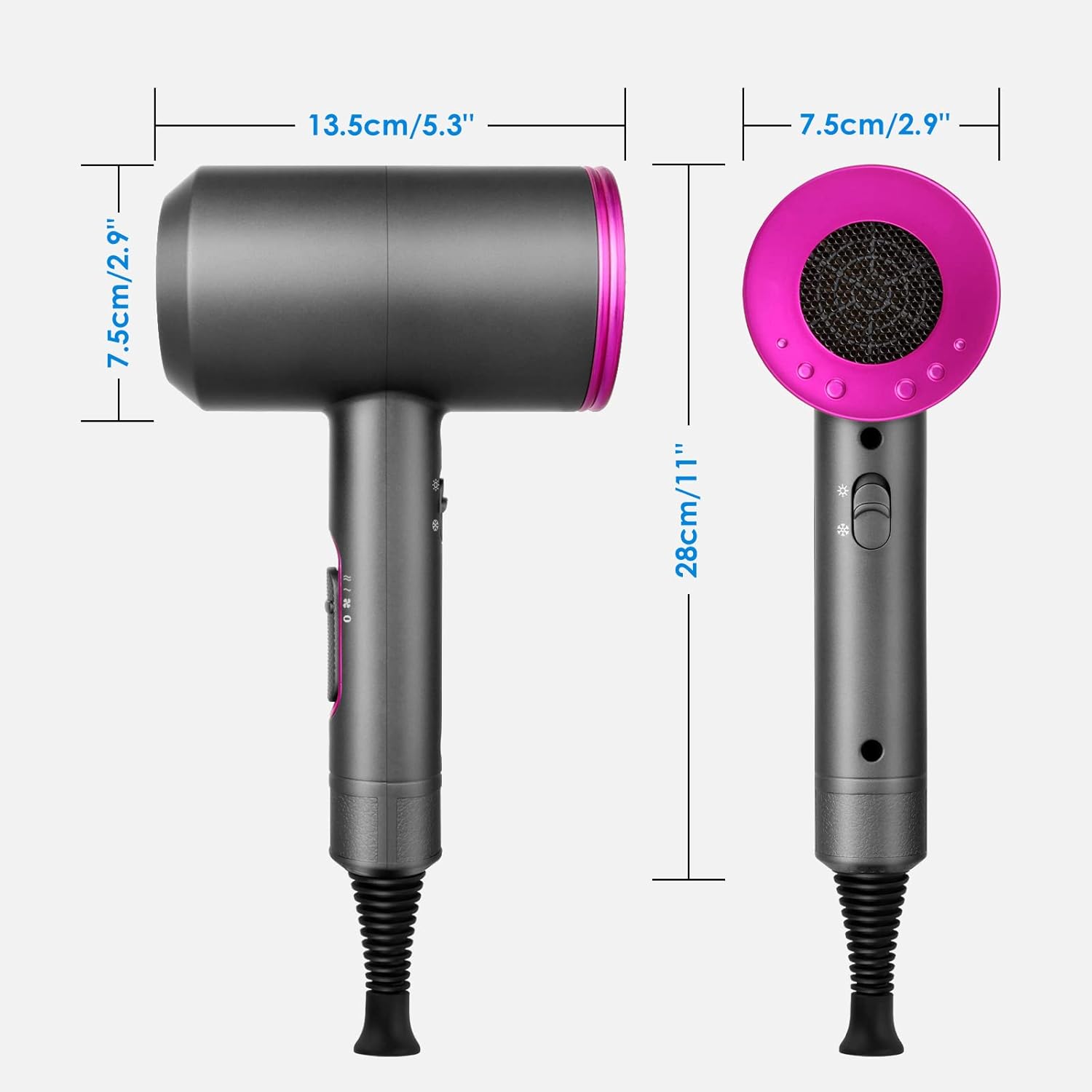 Sèche-cheveux professionnel 2000W : séchage rapide pour femmes et hommes à domicile Profitez de la puissance et de la polyvalence avec 3 vitesses et 2 modes de température – Image 6