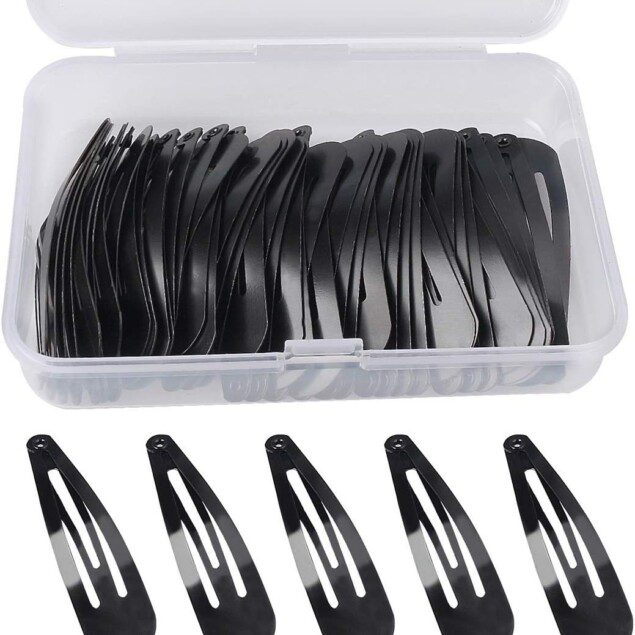 Barrettes à cheveux noires en métal : lot de 50 mini pinces pour filles et enfants, pratiques et élégantes