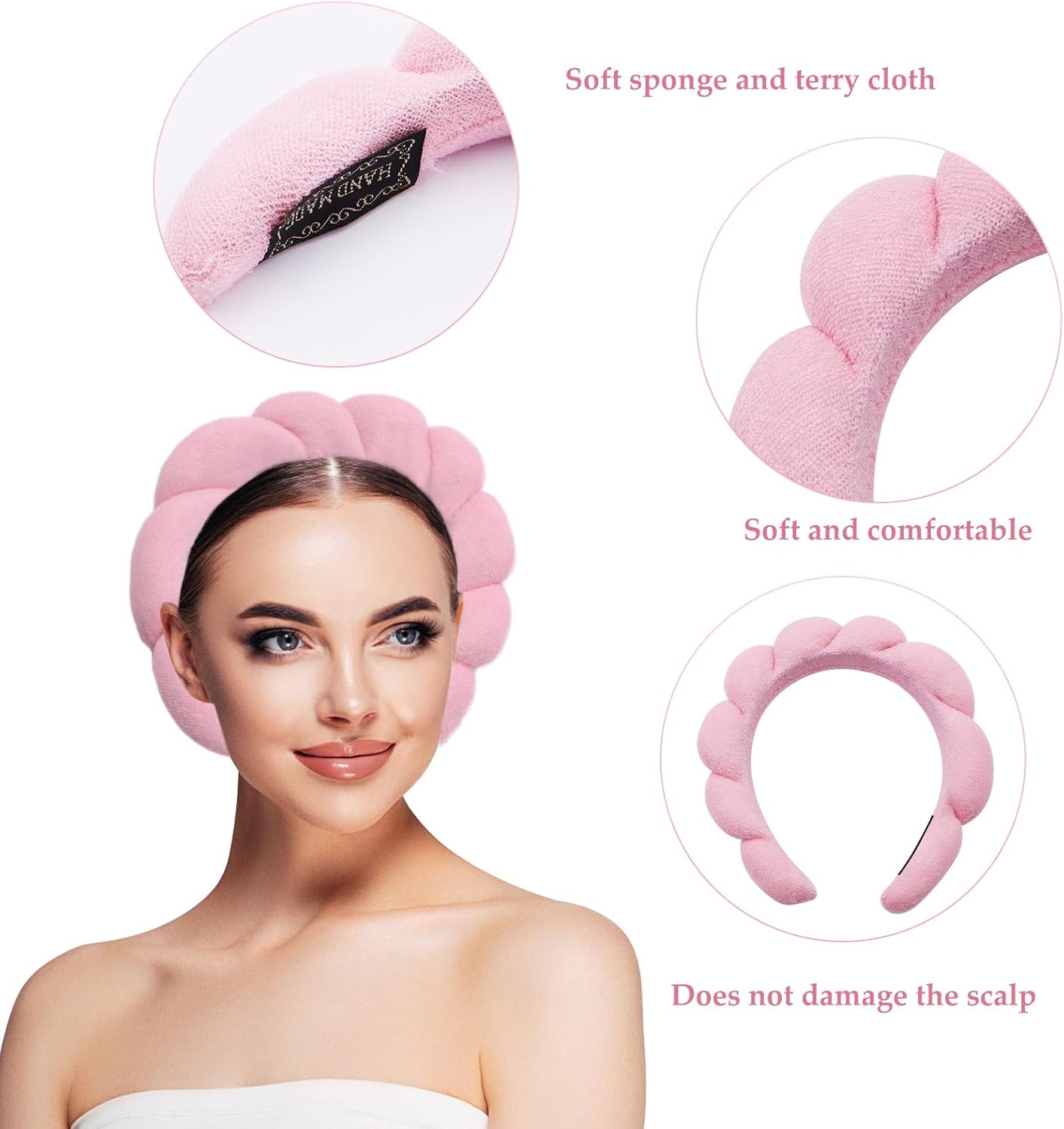 Set de bandeau et bracelet de lavage du visage : confort et élégance pour les femmes qui prennent soin de leur peau – Image 3