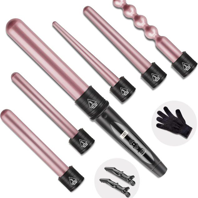 Fer à boucler 6 en 1 : l'outil idéal pour des coiffures élégantes et variées
Pour toutes les femmes en quête de boucles parfaites, ce fer à friser chauffant rapidement de 80 à 230℃ vous offre une expérience de coiffage personnalisée grâce à sa technologie avancée en céramique et son écran LCD. Transformez vos cheveux avec aisance et en toute sécurité grâce à son gant résistant à la chaleur.