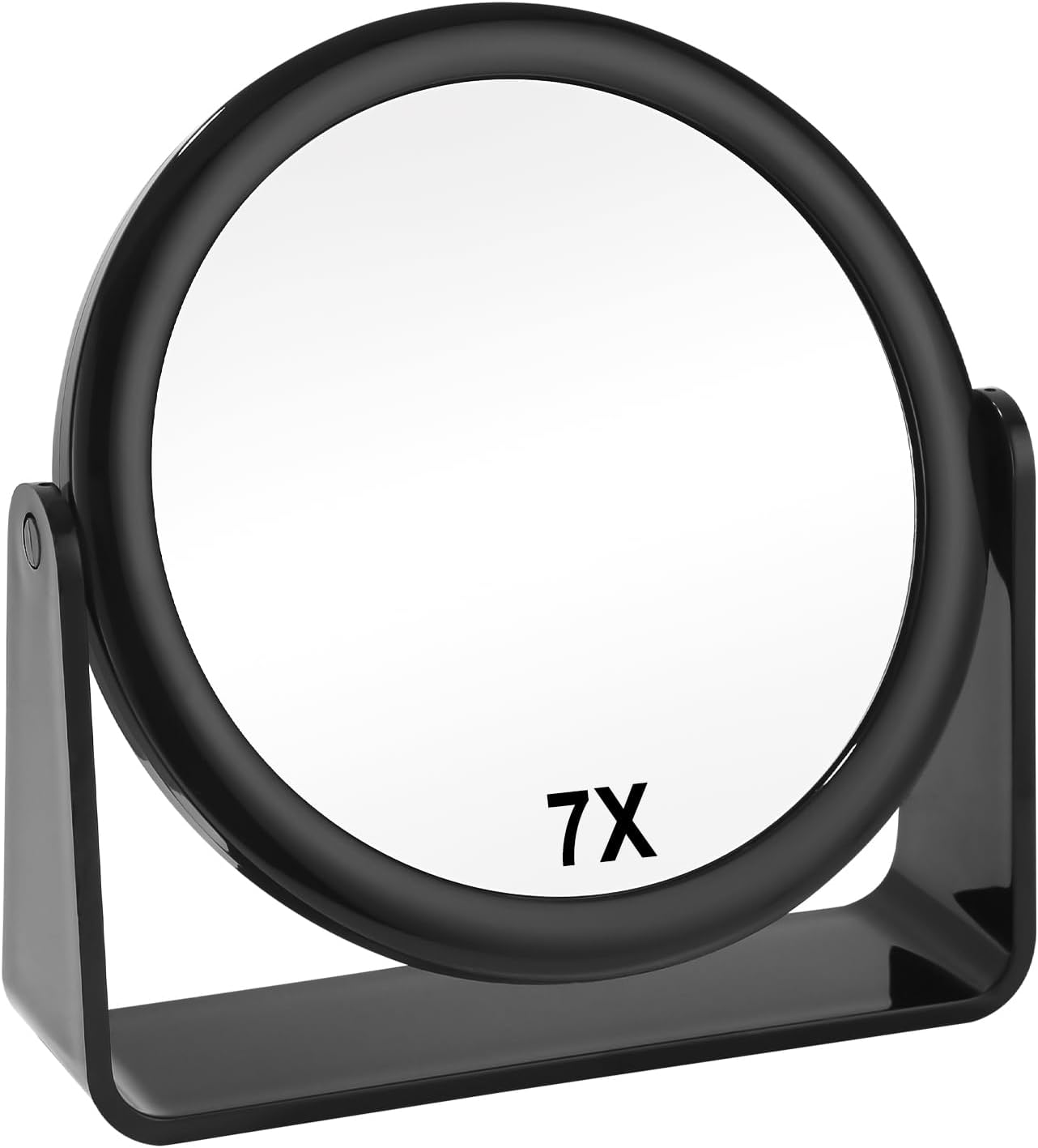 Miroir de table noir : miroir grossissant double face pour un maquillage parfait avec rotation à 360°