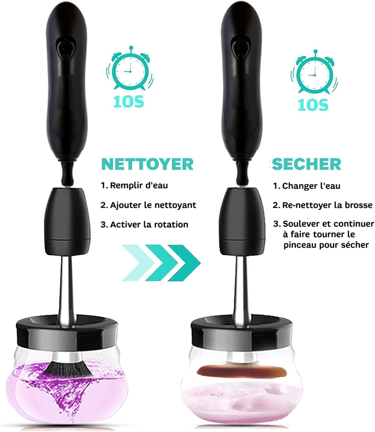Nettoyeur et sécheur de pinceaux de maquillage électrique : la solution rapide pour une routine beauté impeccable – Image 5