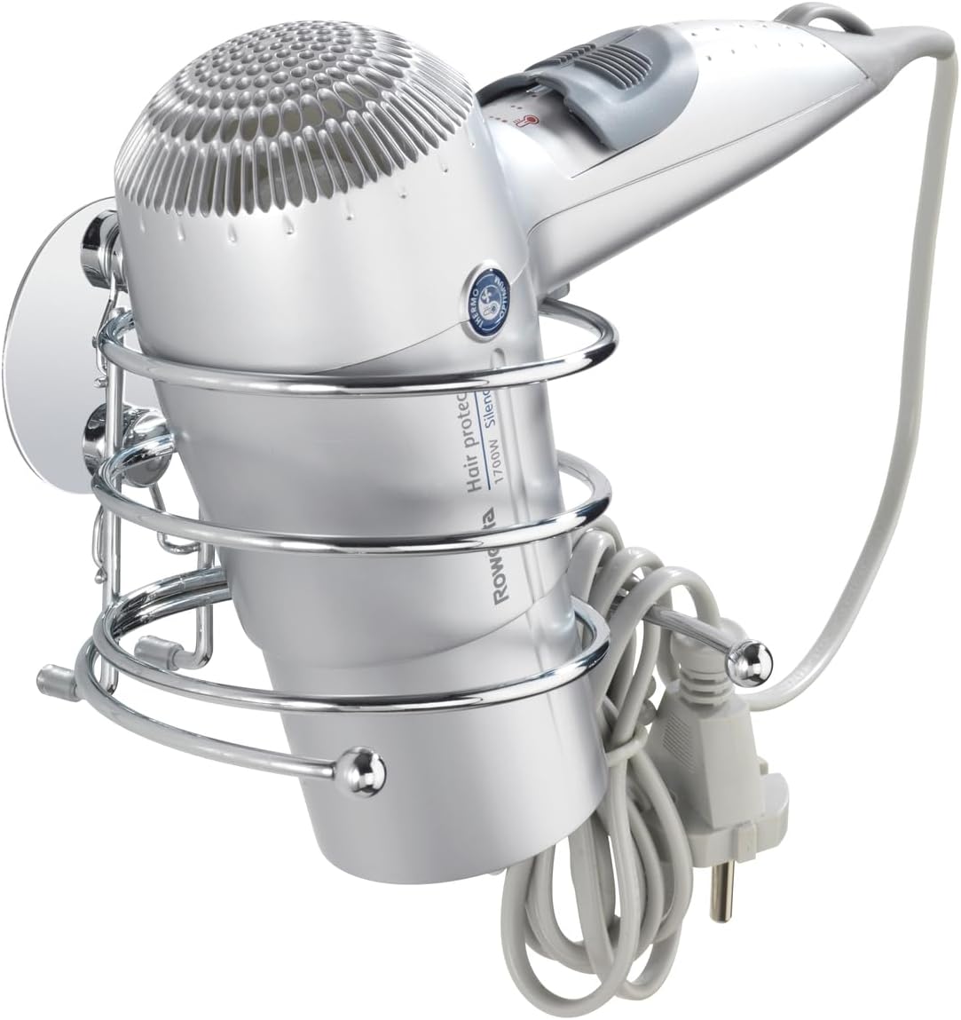 Porte sèche cheveux mural en acier inox : support pratique et élégant pour un rangement sans perçage