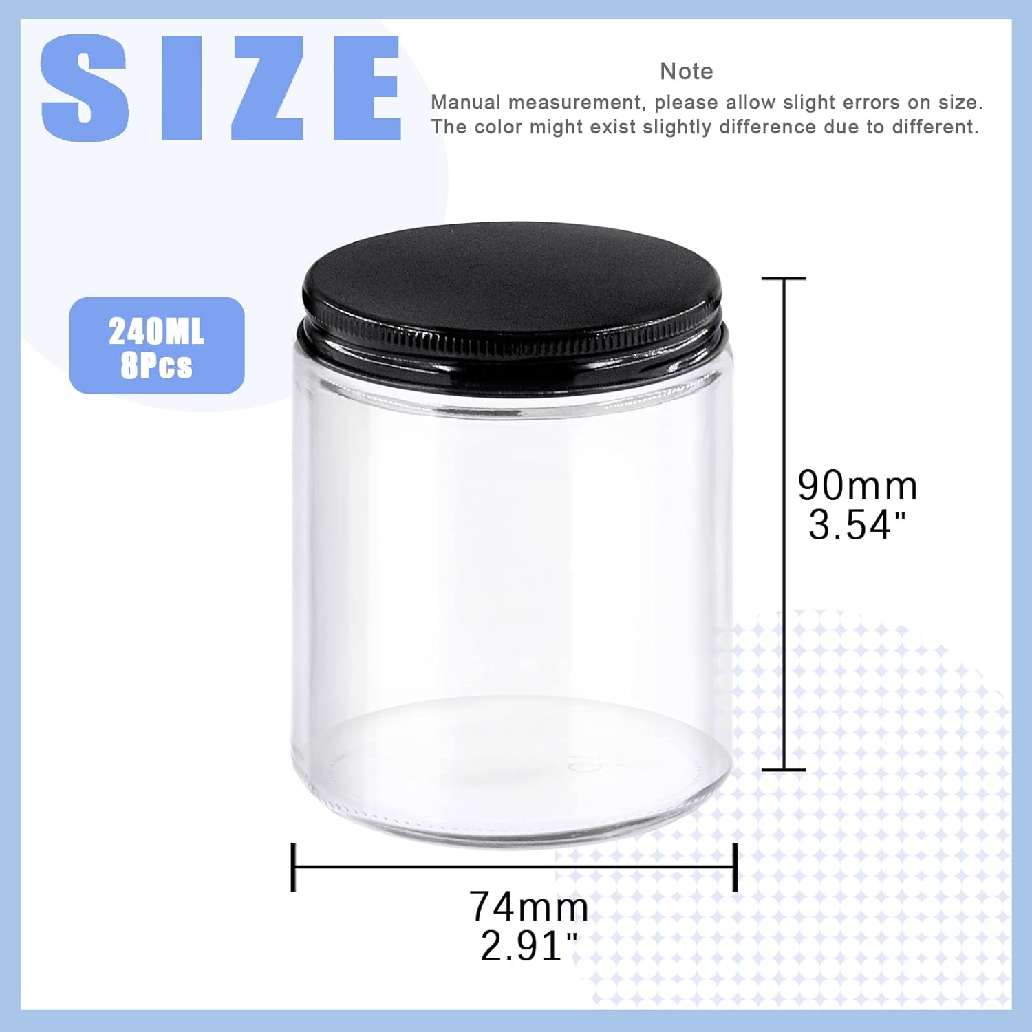 Bocaux ronds en verre transparent : idéal pour le rangement esthétique des cosmétiques et produits de beauté – Image 2