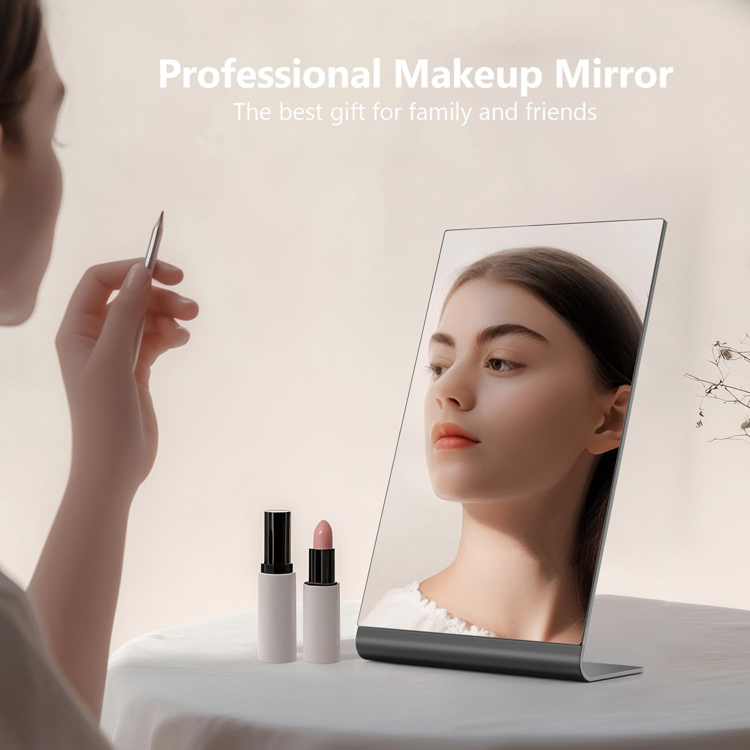 Miroir de maquillage rectangulaire sur pied : l’élégance pour votre bureau ou salle de bain – Image 5