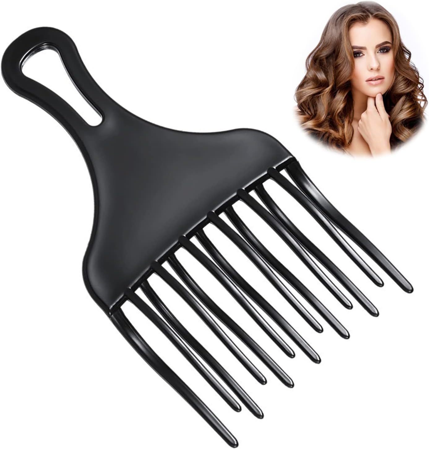 Peigne afro en plastique : l'outil idéal pour styliser et détacher les cheveux bouclés des femmes