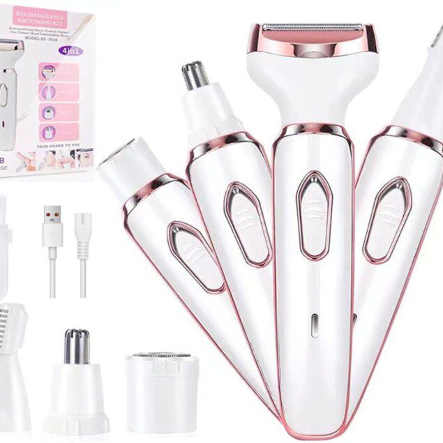 Rasoir électrique sans fil 4 en 1 : l'outil idéal pour les femmes souhaitant une épilation douce et efficace du visage et du corps