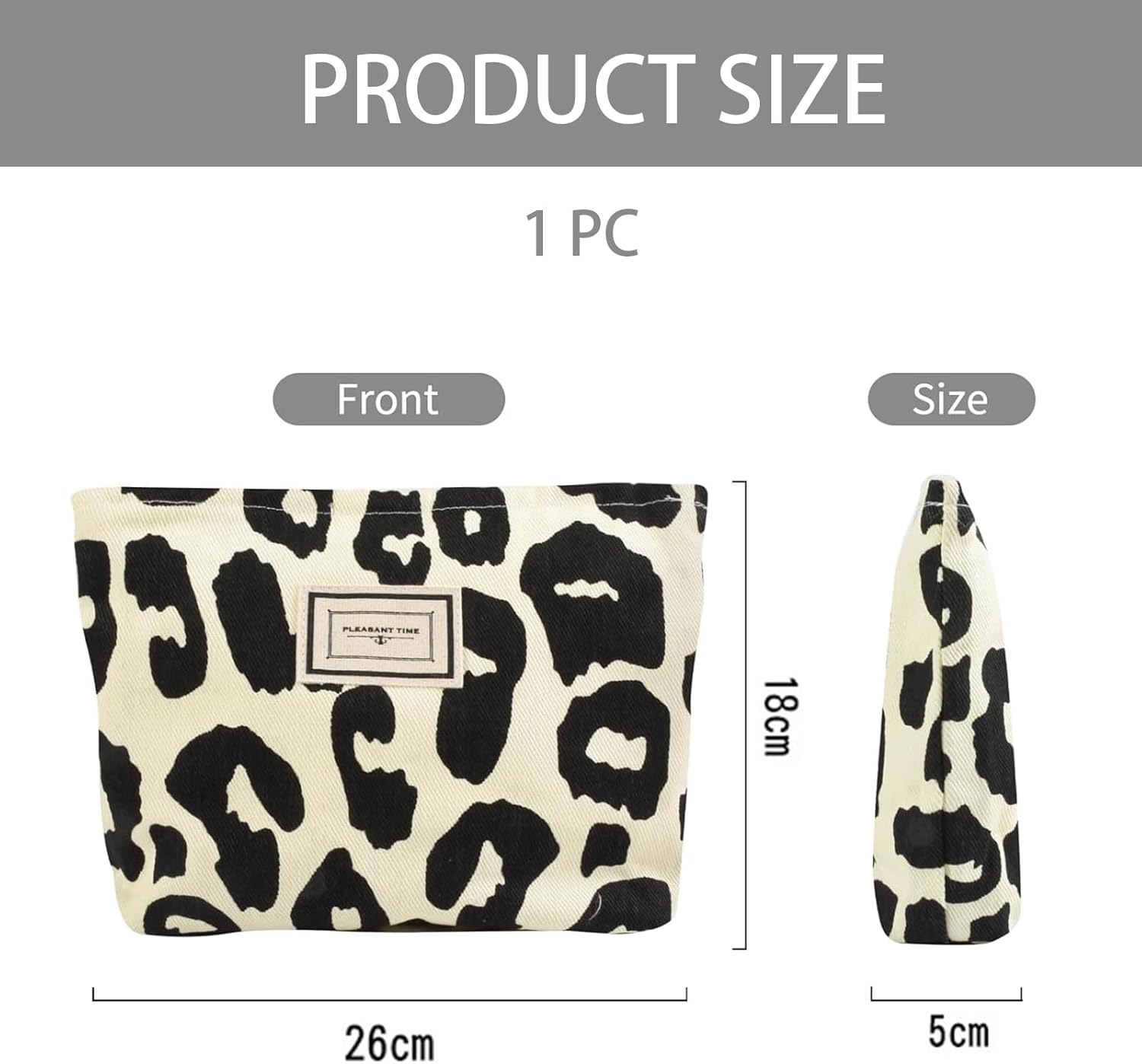 Trousse de maquillage pour femme : le compagnon idéal pour vos voyages avec une grande capacité et un élégant motif léopard – Image 2