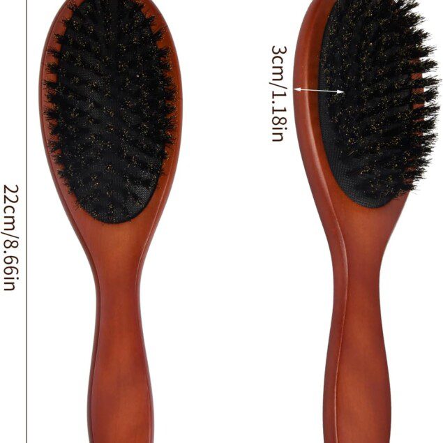 Brosse à cheveux en poils de sanglier : démêlez et coiffez vos cheveux en douceur pour toute la famille