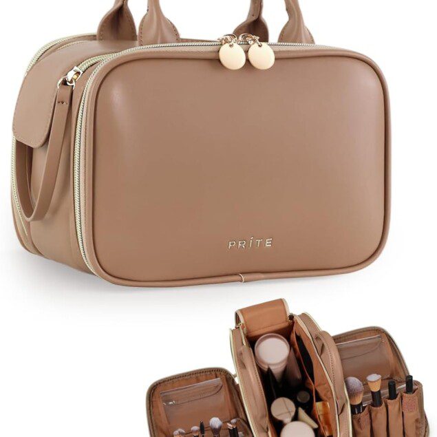 Trousse de maquillage pour les voyageuses : grande capacité et compartiments pratiques pour un rangement optimisé