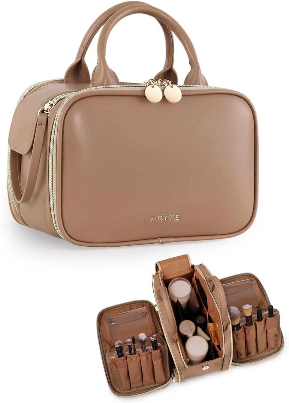 Trousse de maquillage pour les voyageuses : grande capacité et compartiments pratiques pour un rangement optimisé