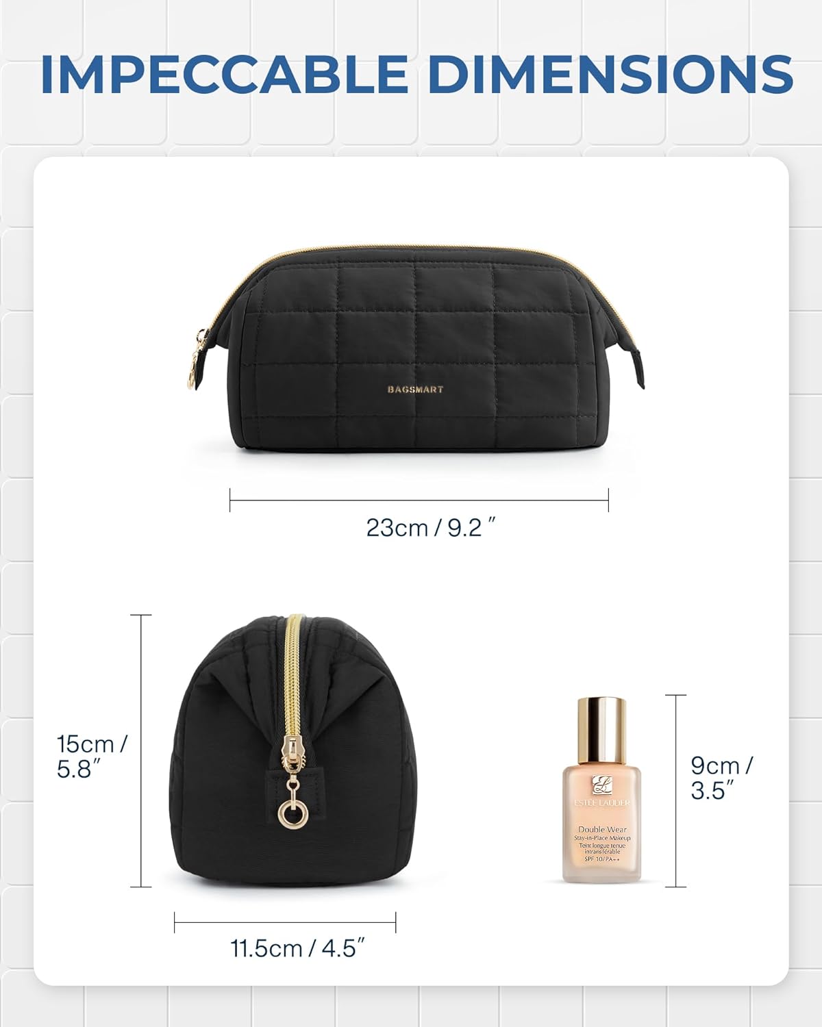 Trousse de maquillage de voyage : la solution idéale pour les femmes en déplacement Optimisez votre organisation avec cette trousse de toilette rembourrée, spacieuse et élégante – Image 3