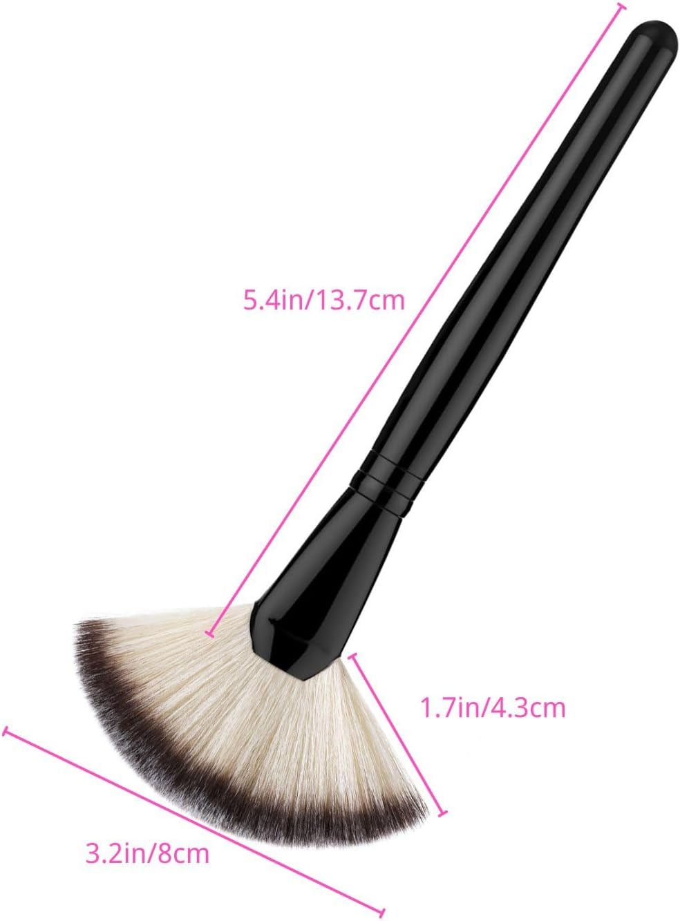 Brosse professionnelle en pinceau éventail : l'outil idéal pour un teint lumineux et naturel Pour les passionnés de maquillage, cette brosse en nylon facilite l'application de fond de teint et de poudre, garantissant une finition impeccable. – Image 6