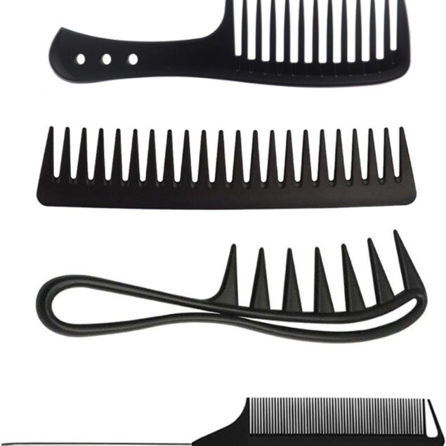 Peigne cheveux bouclés : ensemble de 4 pièces pour tous types de cheveux, antistatique et élégant pour femmes et hommes