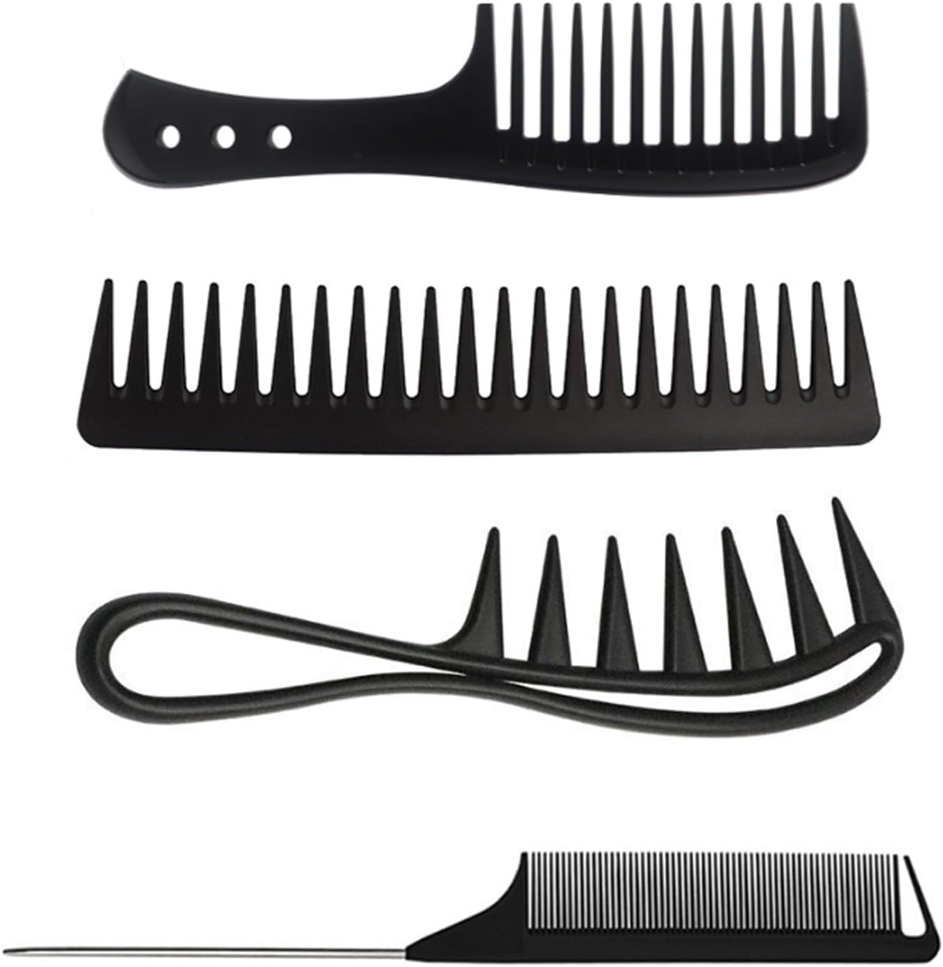 Peigne cheveux bouclés : ensemble de 4 pièces pour tous types de cheveux, antistatique et élégant pour femmes et hommes