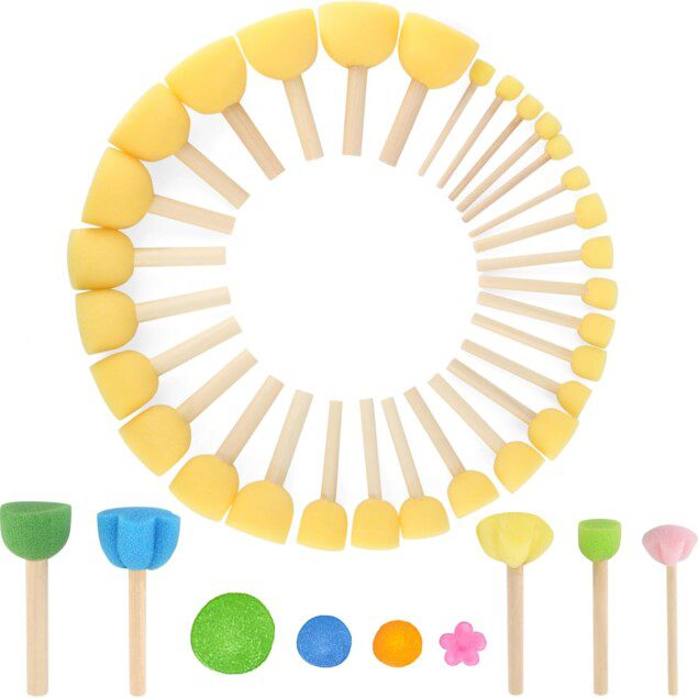 Pinceaux et éponges pour enfants : 30 pièces pour éveiller leur créativité en peinture et bricolage