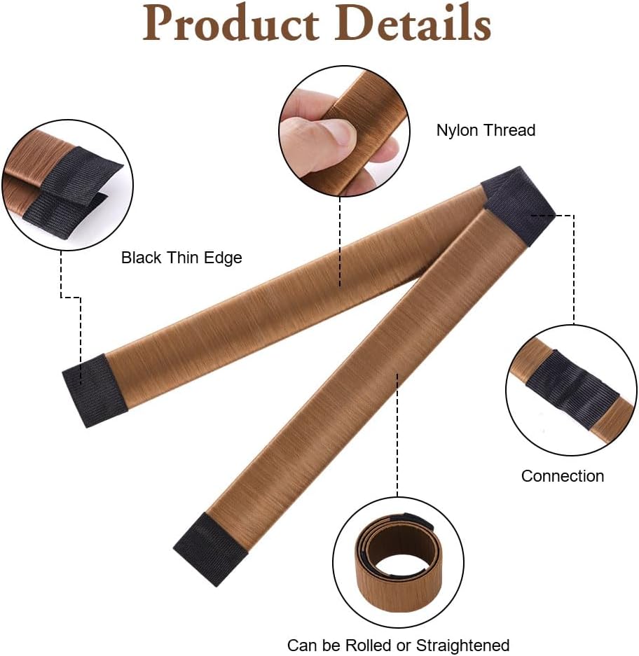 Chignon magique : set de 2 accessoires pour coiffure élégant pour filles et femmes Créez facilement des chignons sophistiqués avec notre French twist bun maker en brun clair – Image 4