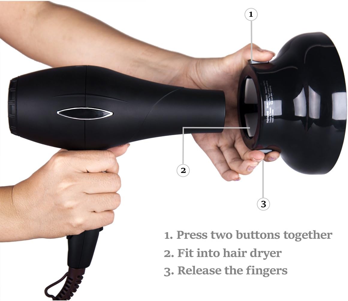 Diffuseur universel pour sèche-cheveux : le secret des cheveux bouclés et ondulés volumineux sans frisottis – Image 4
