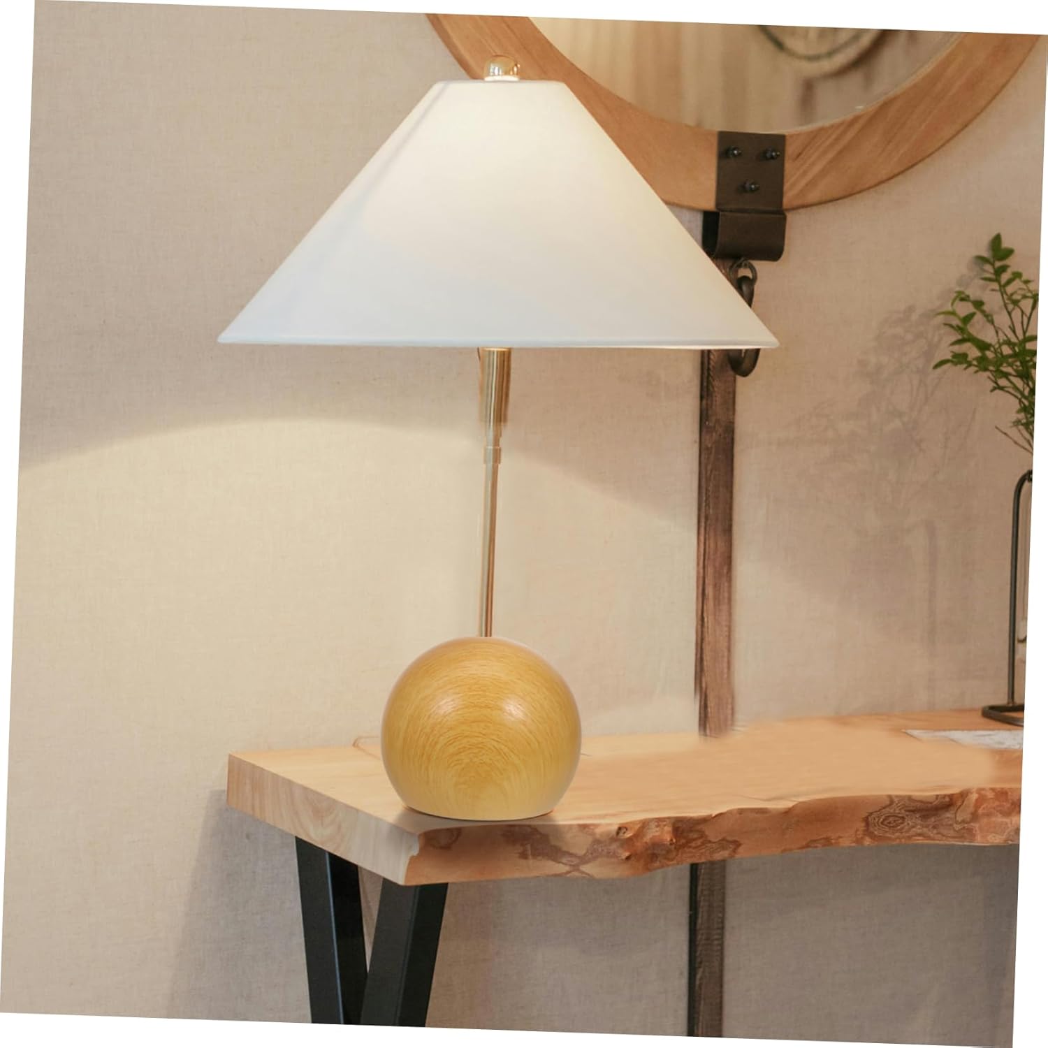 Pied de lampe globe en métal : l'élégance pour votre bureau avec une base légère en fer kaki – Image 4