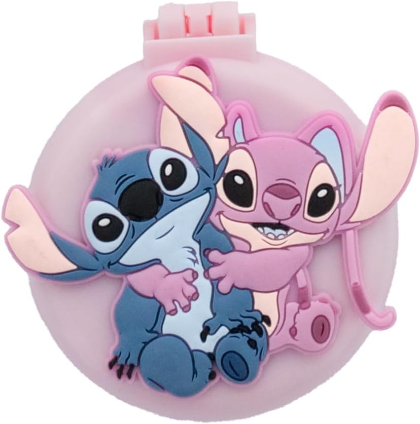 Brosse à cheveux pliable ultra-compacte pour enfants : démêlage doux avec miroir intégré Lilo & Stitch – Image 2
