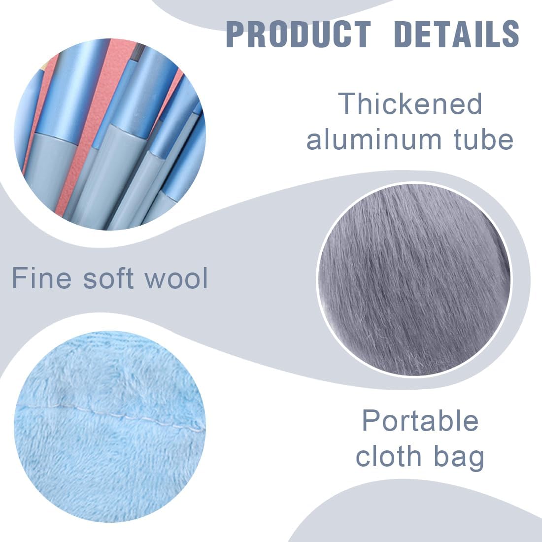 Pinceaux de maquillage professionnels : le set idéal pour les passionnées de beauté Découvrez 13 pinceaux de maquillage avec sac en peluche pour un teint parfait – Image 3