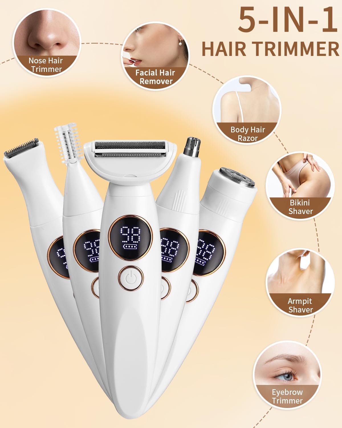 Rasoir électrique femme 5 en 1 : la tondeuse idéale pour un soin intime complet – Image 2