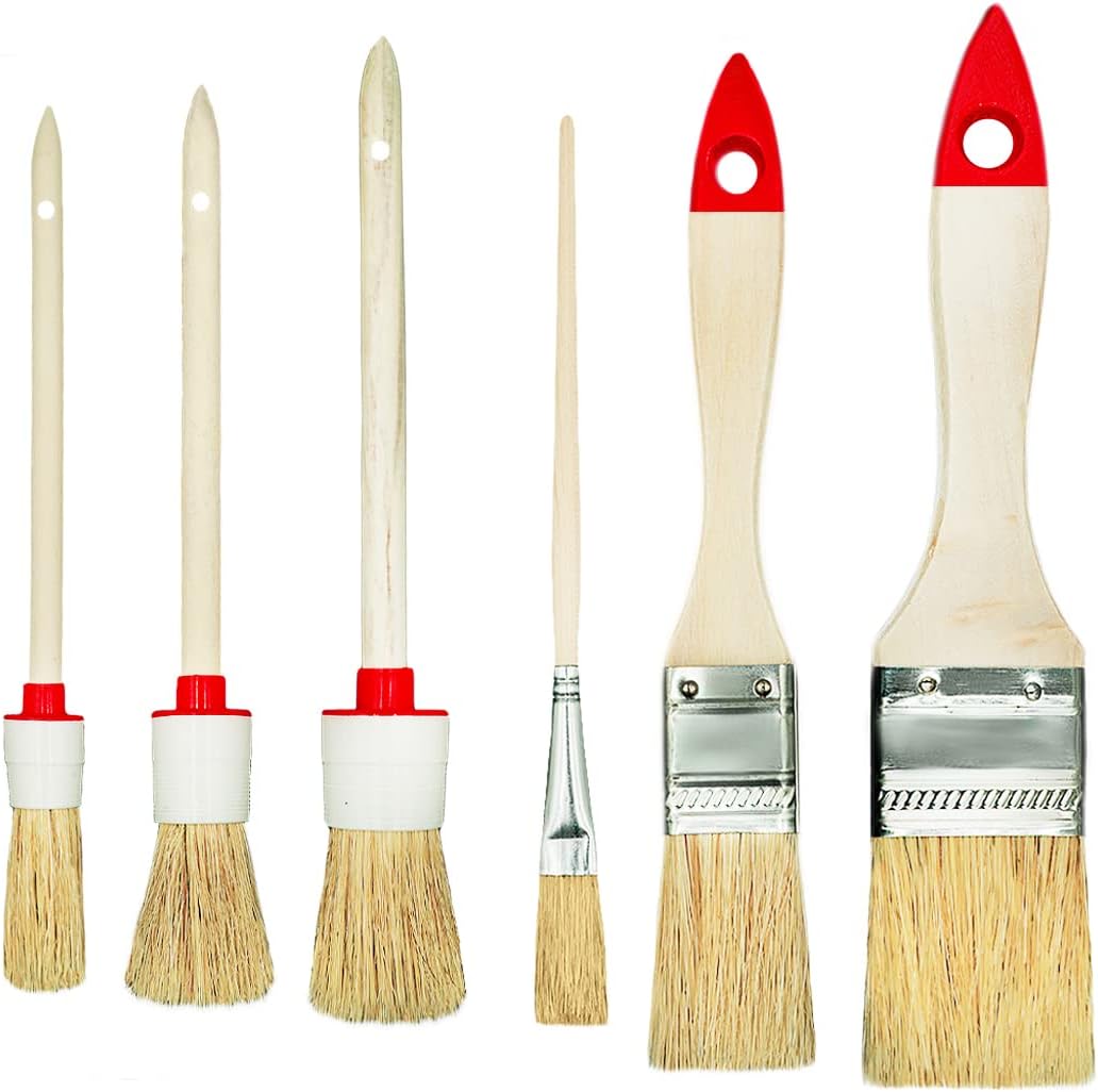 M7 Set de 6 pinceaux pour travaux de peinture : une couverture uniforme avec poils naturels