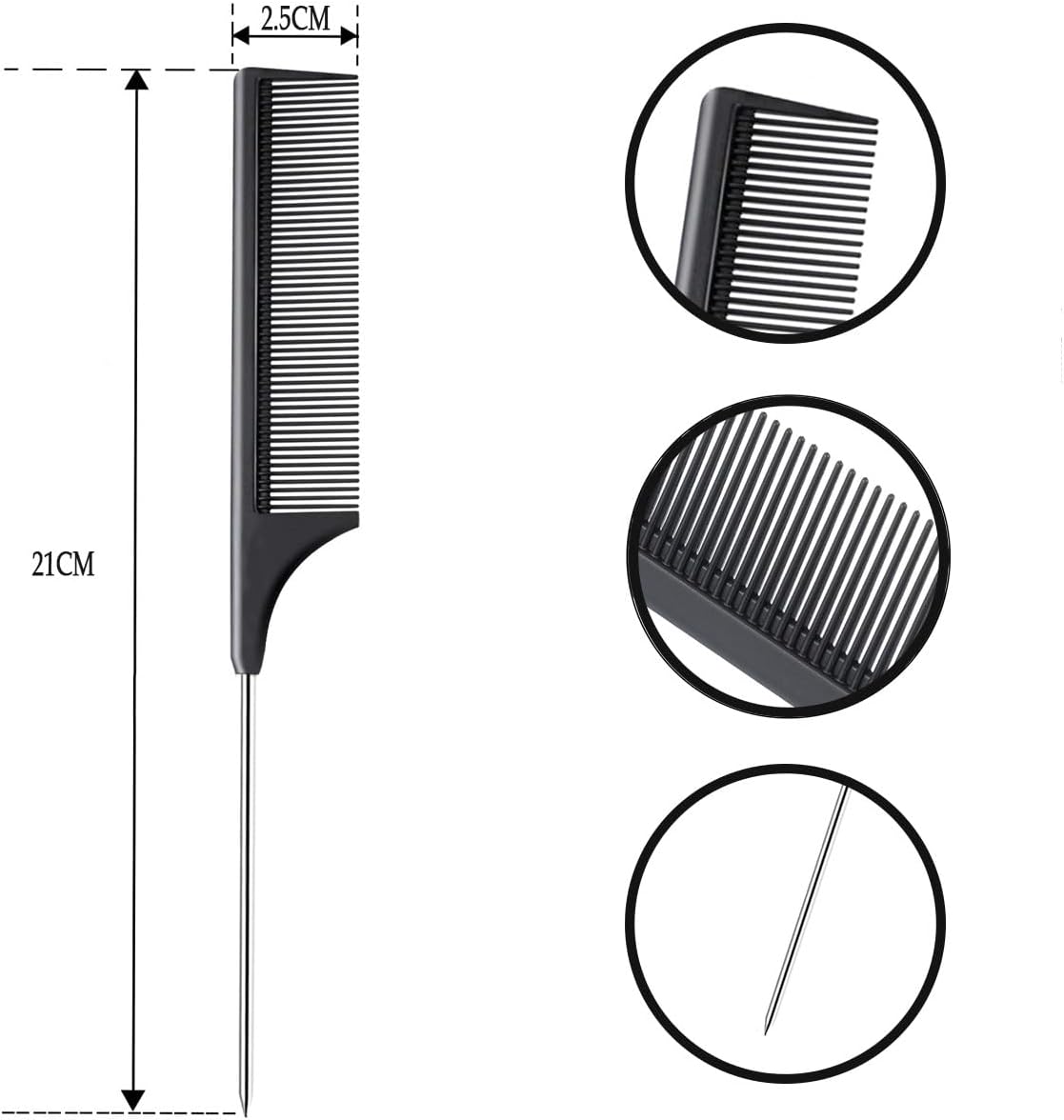 Peignes à dents fines antistatiques : le choix idéal pour hommes et femmes Découvrez nos 3 peignes en acier inoxydable pour un coiffage précis et élégant – Image 3