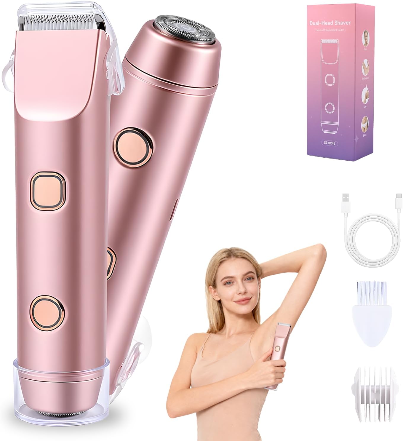 Rasoir Électrique Carehabi 2 en 1 Étanche pour Femmes - Douceur Assurée