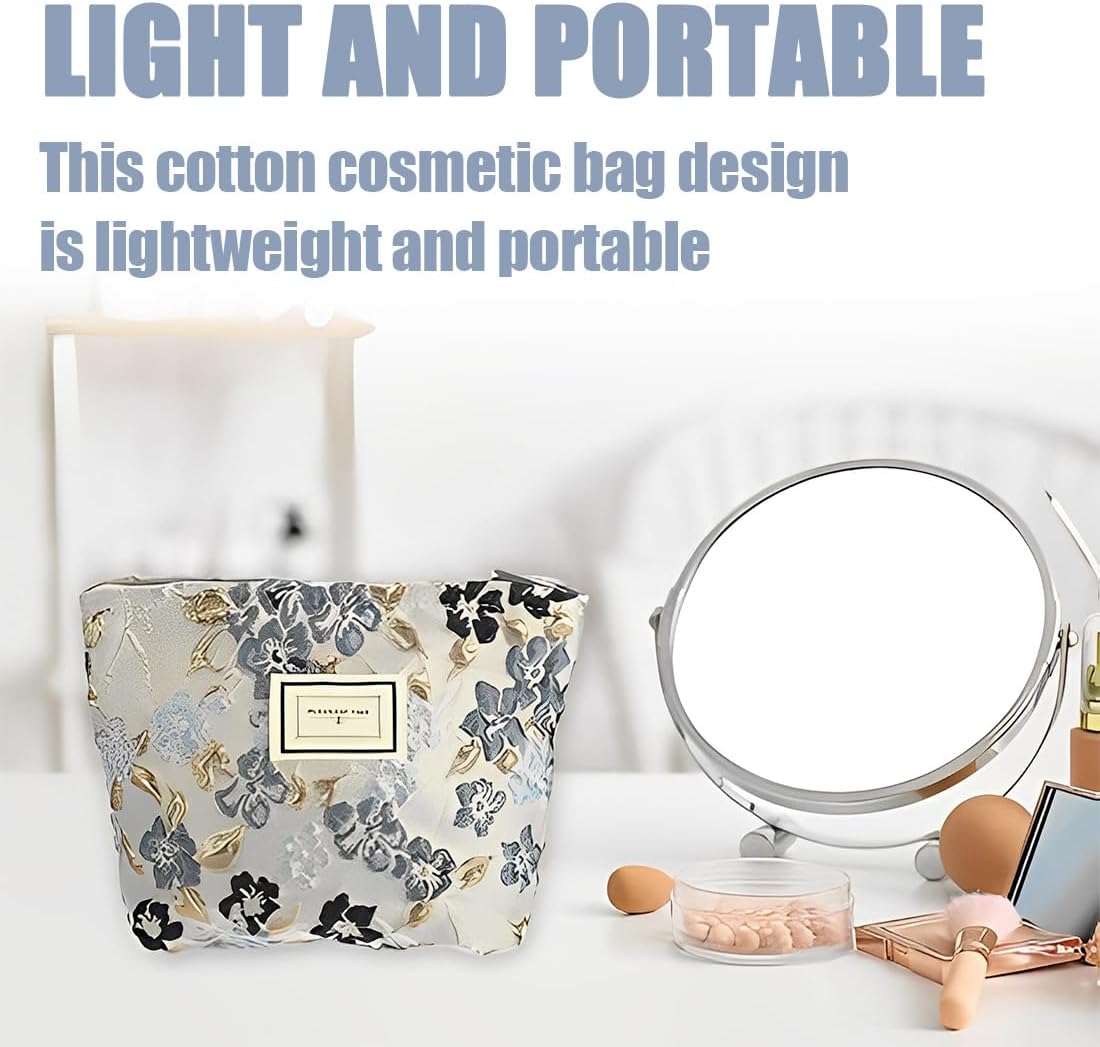 Trousse de maquillage matelassée en coton doux : le cadeau idéal pour les femmes passionnées de beauté – Image 4