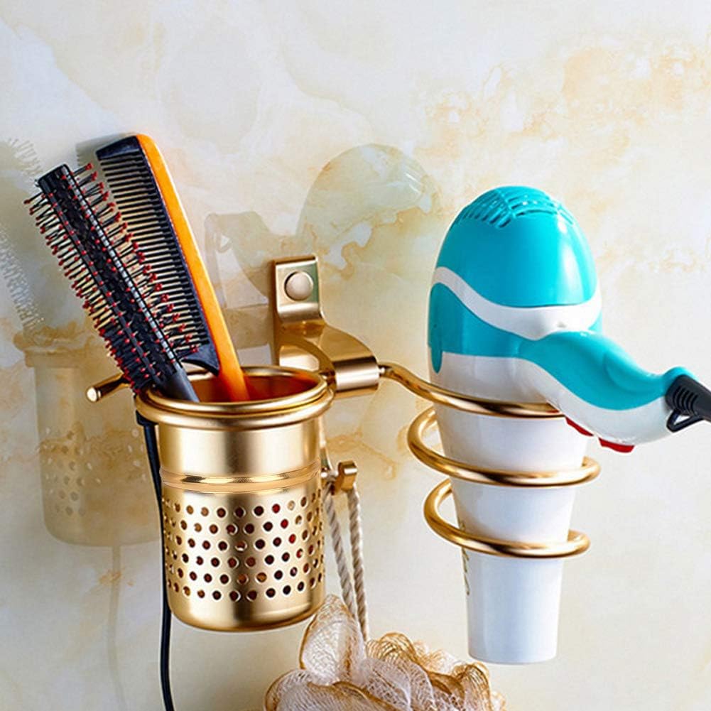 Support de sèche-cheveux en aluminium : pratique et élégant pour un rangement optimisé dans votre salle de bains – Image 2