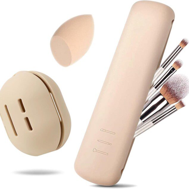 Étui à pinceau de maquillage en silicone : rangement pratique et élégant pour les passionnées de beauté en voyage