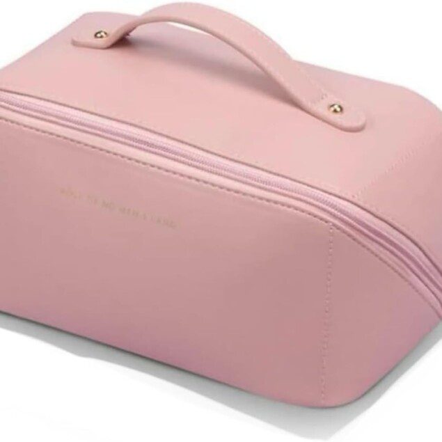 Trousse de toilette élégante en simili cuir pour les passionnées de beauté : organisez vos cosmétiques et parfums avec style