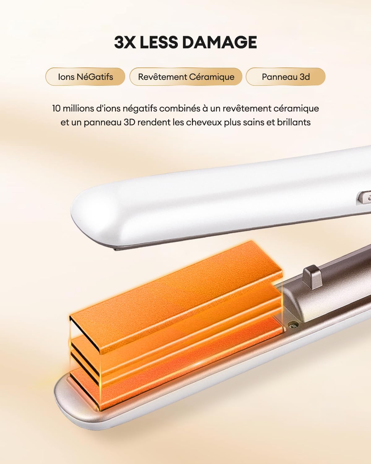 Céramique lisseur cheveux sans fil : l'outil idéal pour les voyageuses souhaitant lisser et boucler en toute simplicité – Image 7