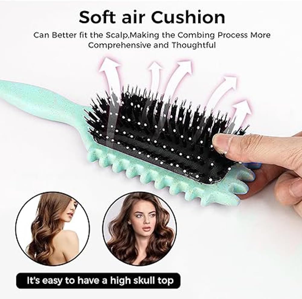 Brosse à cheveux bouclés : l'outil essentiel pour peigner et façonner vos boucles avec élégance Brosse de coiffage en poils de sanglier, idéale pour hommes et femmes souhaitant définir leurs boucles – Image 3