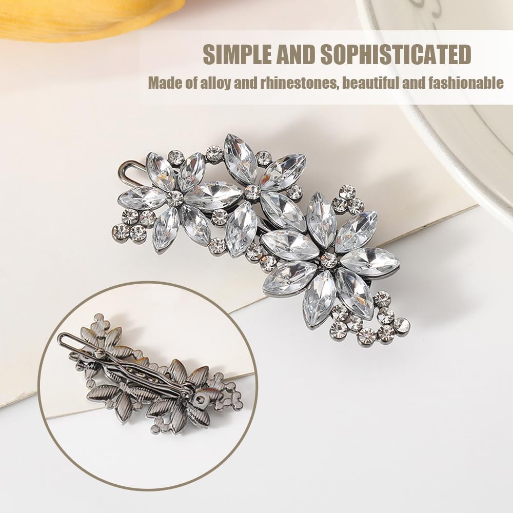 Accessoires de mariage : 3 pièces de clips à cheveux en strass pour mariées et demoiselles d'honneur, élégance et brillance assurées – Image 3