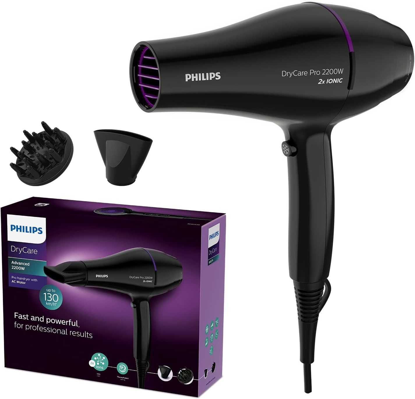 Sèche-cheveux Pro DryCare 2200 W : l'allié parfait pour des cheveux éclatants et soyeux