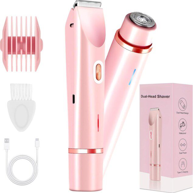 Tondeuse femme intime : rasoir électrique 2 en 1 rechargeable pour une épilation parfaite et confortable