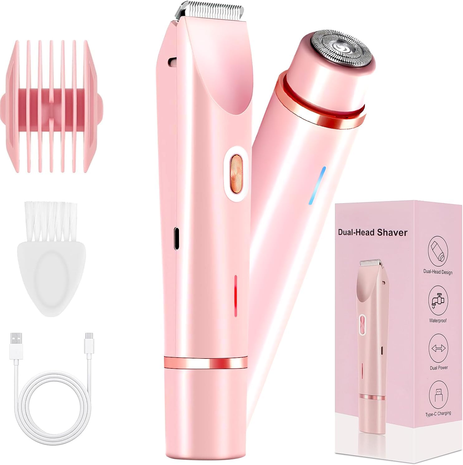 Tondeuse femme intime : rasoir électrique 2 en 1 rechargeable pour une épilation parfaite et confortable
