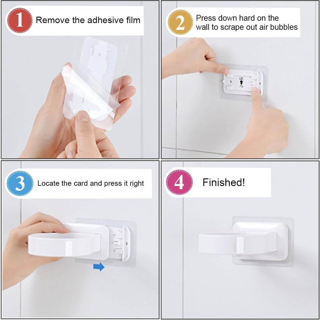 Porte sèche cheveux mural en acier inoxydable : support autocollant sans perçage pour un gain de place élégant dans votre salle de bain – Image 5