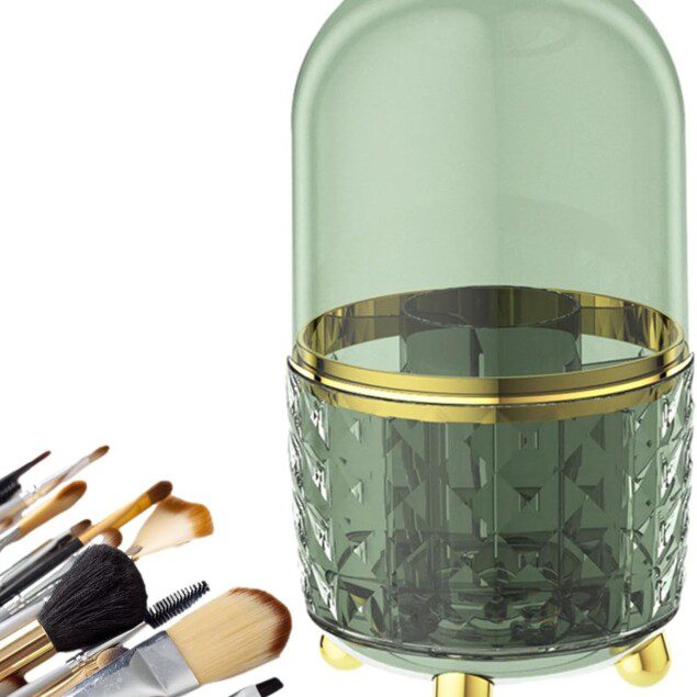 Porte-pinceaux avec couvercle : l'organiseur de maquillage étanche à la poussière pour buanderie, salle de bain et coiffeuse