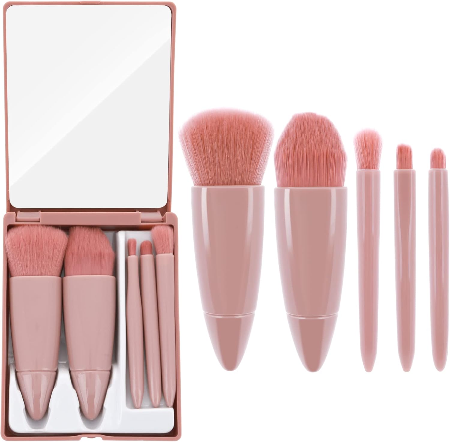 Ensemble de pinceaux de maquillage de voyage : 5 pièces pour un maquillage parfait en toute simplicité