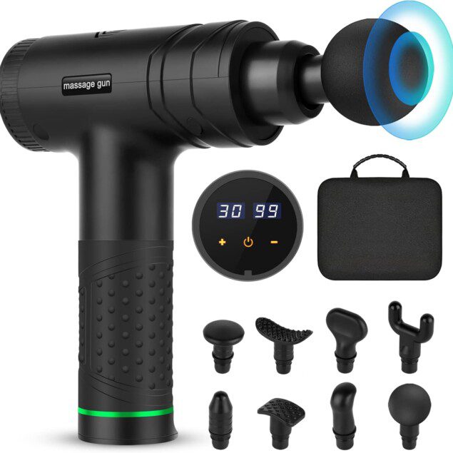 Pistolet de massage musculaire : soulagement optimal pour les sportifs avec 30 niveaux réglables et 8 têtes de massage