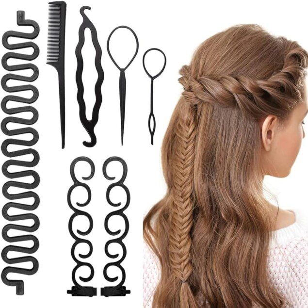 Outils de coiffure : 7 pièces essentielles pour femmes et filles, pour des chignons et tresses simples et élégants