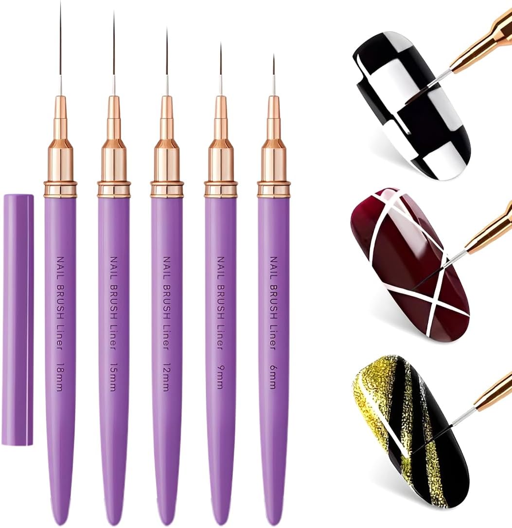 Pinceaux fins pour nail art professionnel : 5 pièces idéales pour les passionnées de design d'ongles